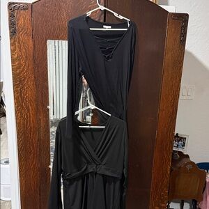 Two Black Long Sleeve Shirts